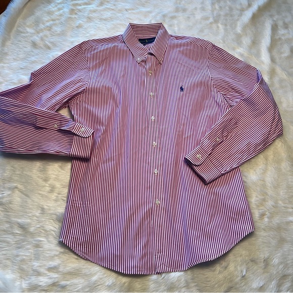 Ralph Lauren striped 100% cotton‎ button up shirt slim fit - Picture 1 of 4